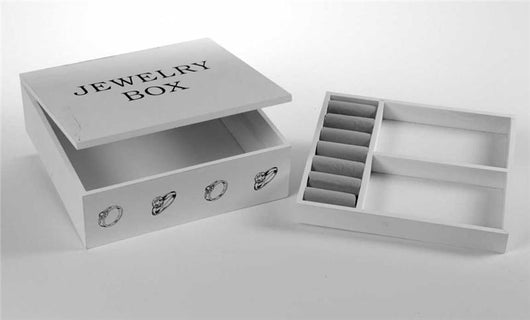 PORTA GIOIELLI IN LEGNO MDF CON VASSOIO ESTRAIBILE  24X2X8 CM