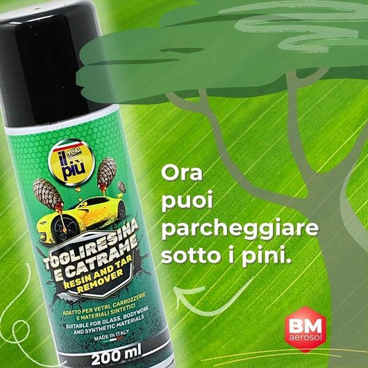 IL PIÙ SPRAY TOGLI RESINA E CATRAME, ADATTO PER VETRI CORRAZZERIE E MATERIALI SINTETICI 200ML