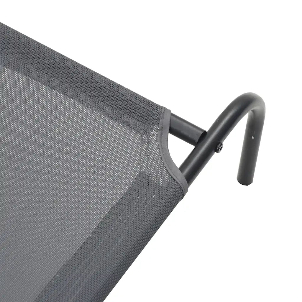 Cuccia per Cani Rialzata Grigia 110x65x20cm Textilene e Acciaio