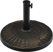 Base per Ombrellone in Resina da 46 cm, Base per Ombrellone Rotondo da 10 kg per Esterni, per Giardino, Spiaggia Piscina (Bronzo (modello1))