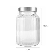 MAURY'S SET 3PZ BARATTOLO CLASSICO CON TAPPO IN METALLO GRANDE TRASPARENTE 750 ML