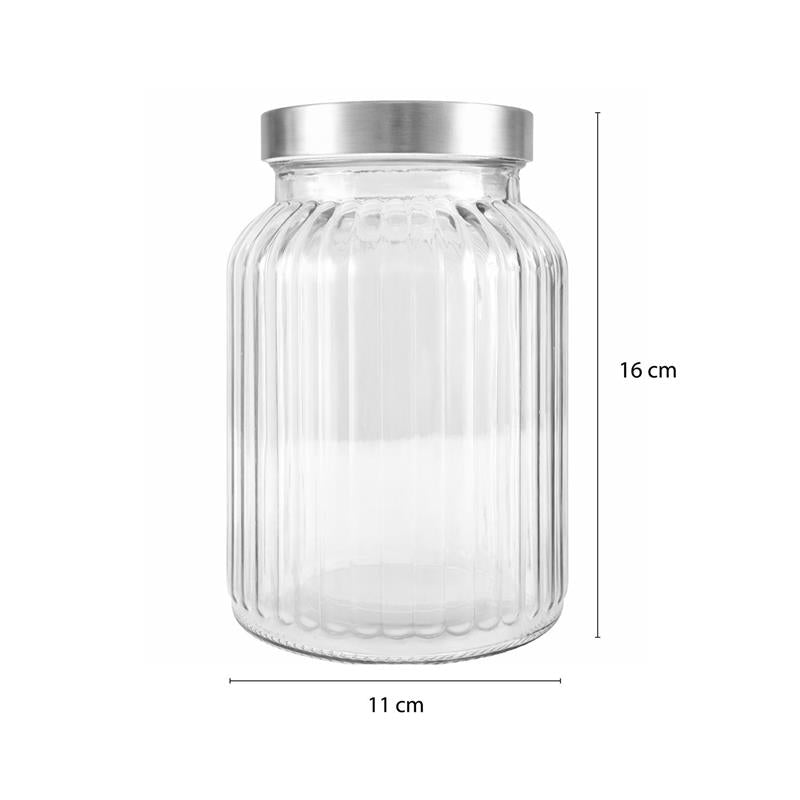 MAURY'S SET 3PZ BARATTOLO CLASSICO CON TAPPO IN METALLO GRANDE TRASPARENTE 750 ML