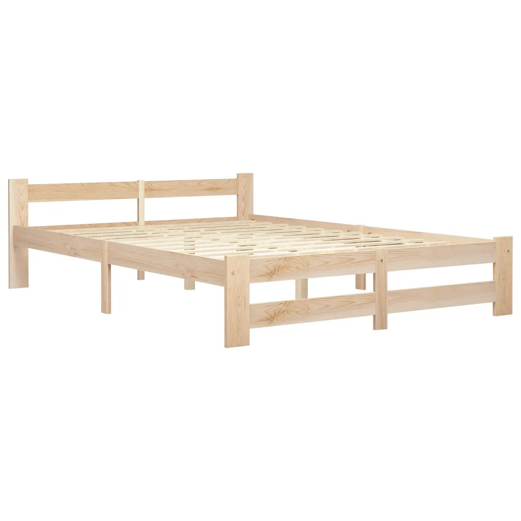 Letto matrimoniale | Letto per adulti | Giroletto senza Materasso 120x200 cm in Legno Massello di Pino