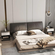 SET 2 COMODINI MODERNI CON RIPIANO APERTO E CASSETTO, IN LEGNO, 39X28X41 CM, BIANCO E GRIGIO SCURO