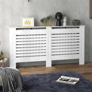 COPRITERMOSIFONI A DOGHE CON RIPIANO PORTAOGGETTI, IN LEGNO, 152X19X81 CM, BIANCO