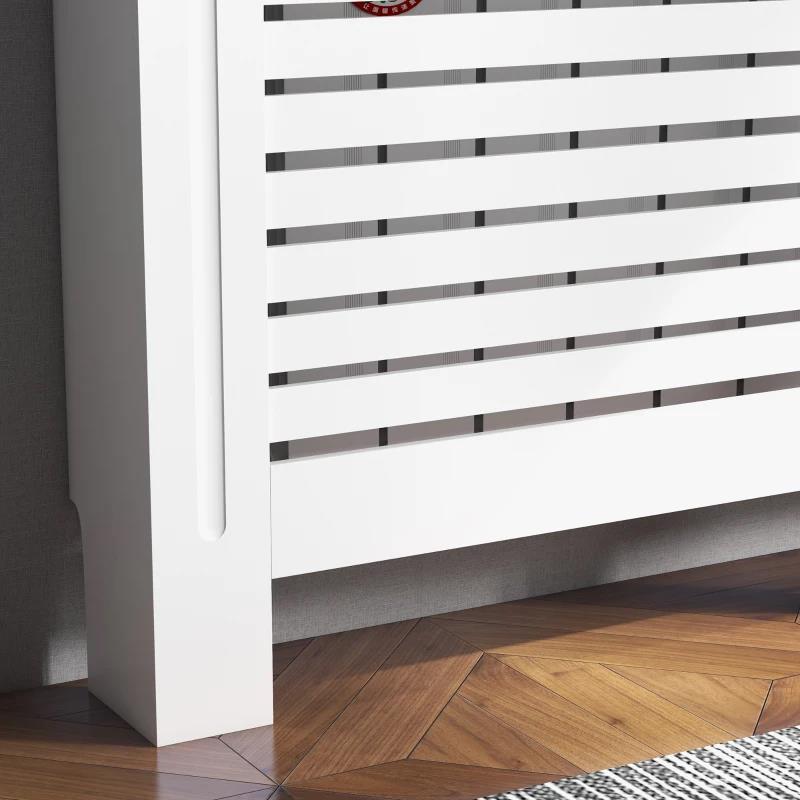 COPRITERMOSIFONI A DOGHE CON RIPIANO PORTAOGGETTI, IN LEGNO, 152X19X81 CM, BIANCO