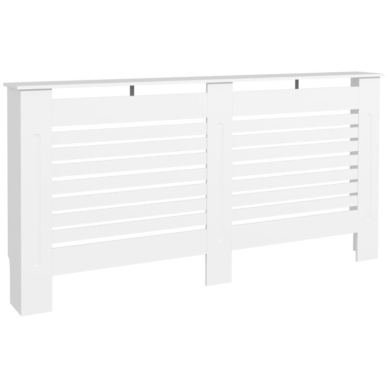 COPRITERMOSIFONI A DOGHE CON RIPIANO PORTAOGGETTI, IN LEGNO, 152X19X81 CM, BIANCO
