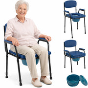 Sedia Wc per Anziani e Disabili Altezza Regolabile Vaso Rimovibile 57x49x84–99,5