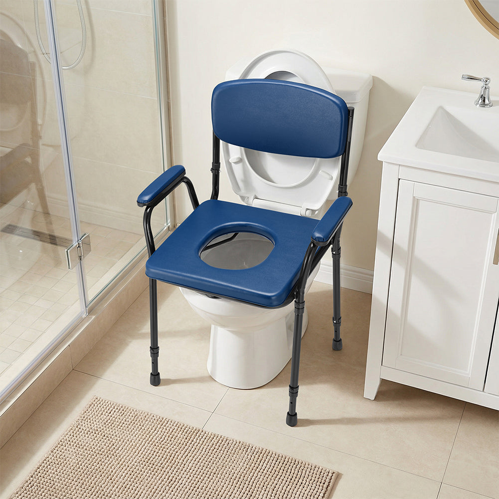Sedia Wc per Anziani e Disabili Altezza Regolabile Vaso Rimovibile 57x49x84–99,5