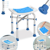 Sgabello Doccia Alluminio Antiscivolo per Anziani e Disabili Altezza Regolabile