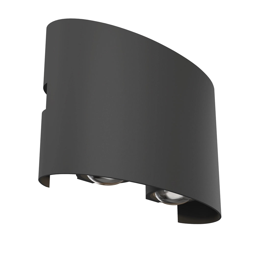 Lampada Da Parete Moderna Da Esterno Metallo Grigio Luce Led 4W Ip54