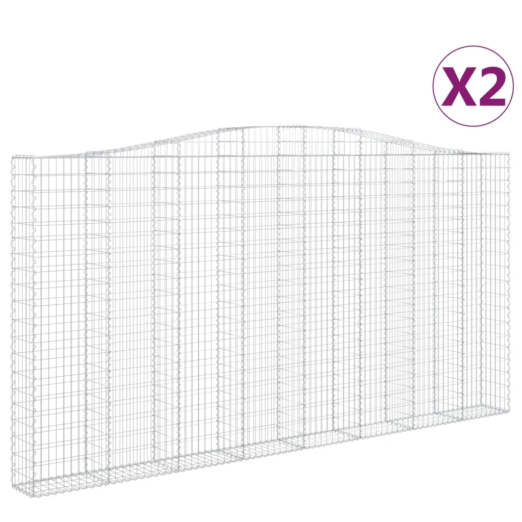Cesti Gabbioni ad Arco 2 pz 400x30x200/220 cm Ferro Zincato 3145891