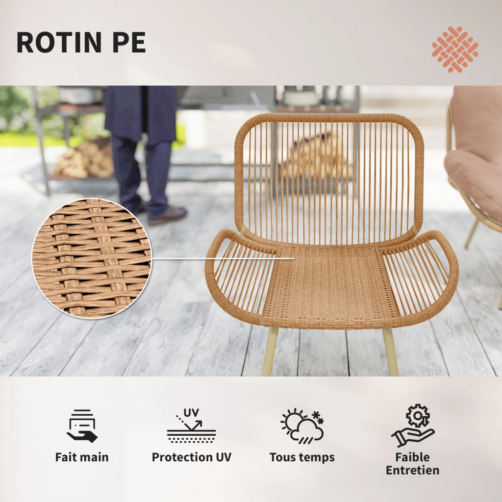 Set divano giardino 4 pezzi ¨C zephmum ¨C beige