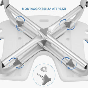 Sgabello da Doccia per Anziani e Disabili Altezza Regolabile e Piedi Antiscivolo