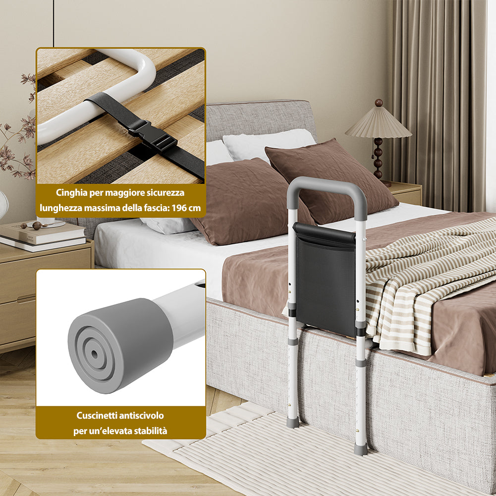 Sponda Letto per Anziani Bambini Disabili Mobilità Ridotta Cinture di Sicurezza