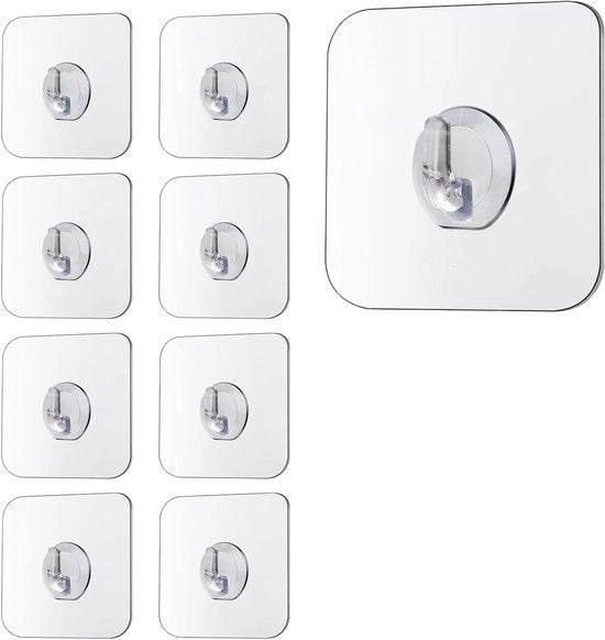 Spineggini trasparenti autoadesivi - Spineggini pesanti da applicare e rimuovere per cucina, bagno e parete - Set di 10 spineggini neri