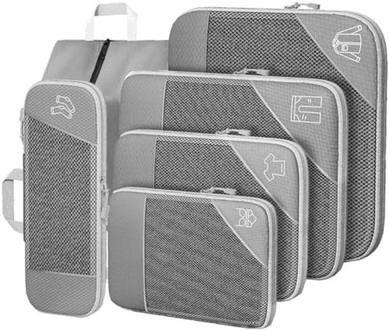 Set di organizzazione per viaggio 6 pezzi con funzione compressa