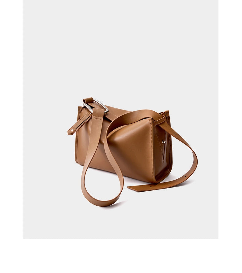 Borsa a tracolla da donna stile retr¨° in vera pelle, marrone