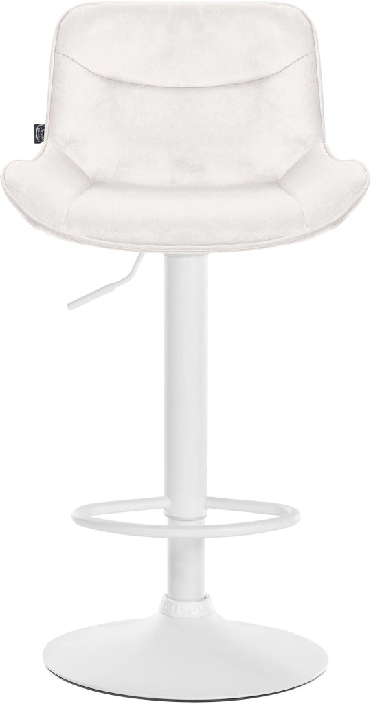 Set di 2 sgabelli da bar Vonore in velluto crema,bianco