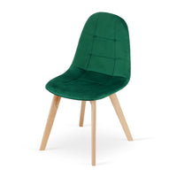 Sedia Valora NUUC in velluto verde scuro, design ergonomico x4
