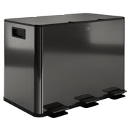 Cestino per Rifiuti con 3 Scomparti 20L ¨C Zephmum ¨C Nero