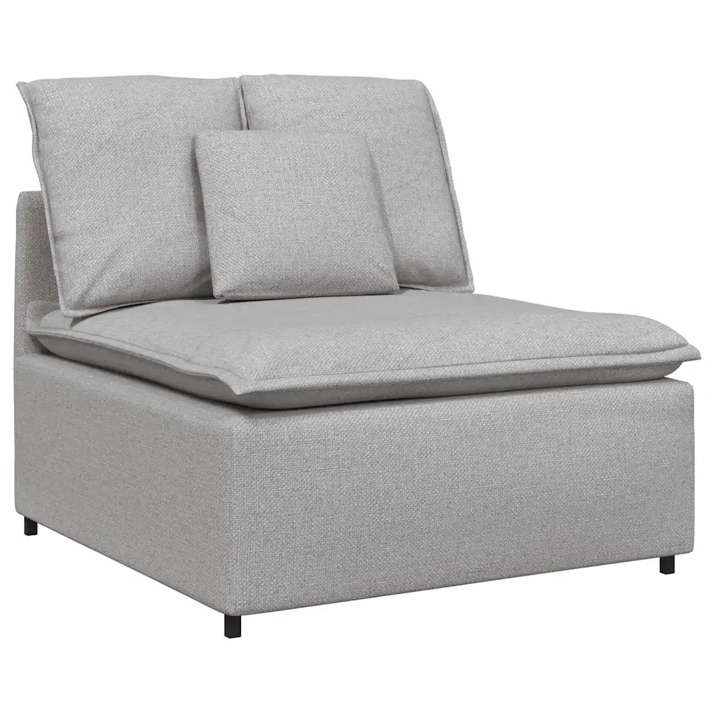Divano Modulare con Cuscini in Tessuto Grigio Nuvola 3321156