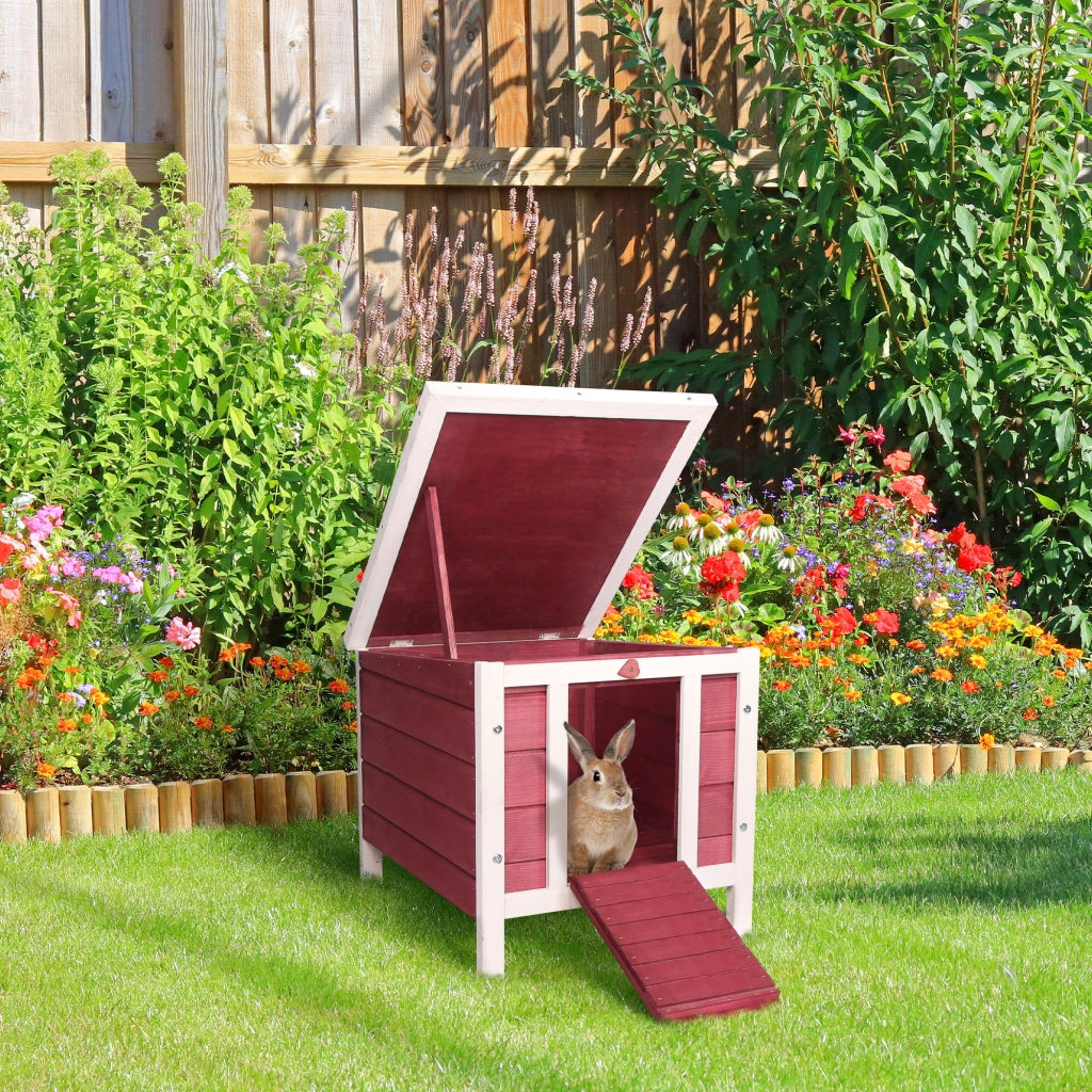 Casetta per Conigli in Legno da Giardino ¨C Zephmum ¨C Rosso 42x51x43 cm
