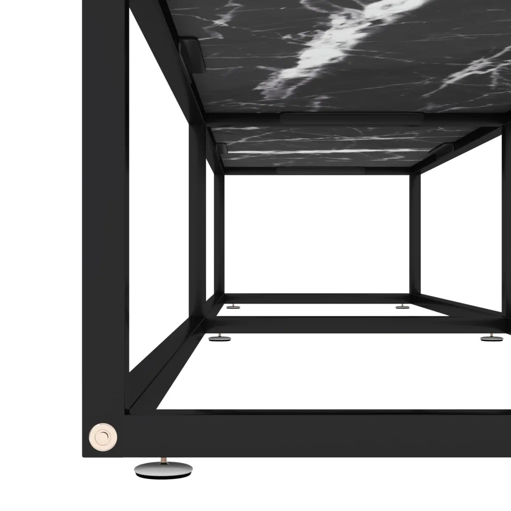 Mobile Porta TV Marmo Nero 180x40x40,5 cm in Vetro Temperato cod mxl 58813