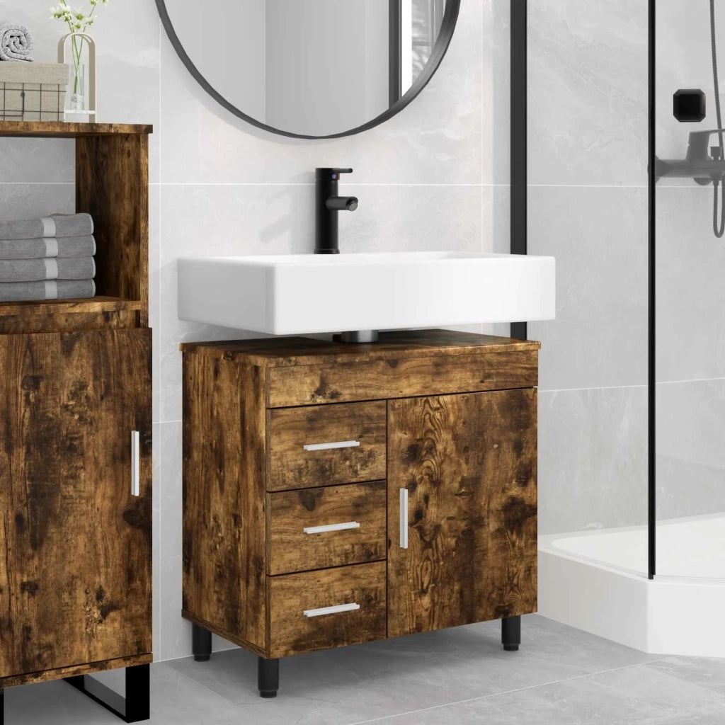 Mobiletto da bagno Rovere Fumo 60 x 35 x 60 cm 889380