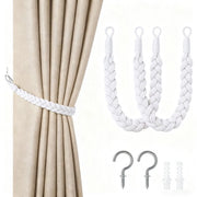 Doppio set di cordoncini per tende - 60cm cordoncino per tende con fermaglio - cordoncini per tende a mano - cordoncini per tende avvolgenti - con ganci - adatto per casa, ufficio, soggiorno, camera da letto