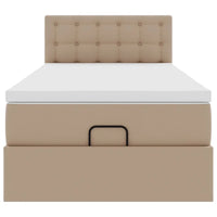 vidaXL Letto Pouf con Materasso Cappucino 80x200 cm Similpelle