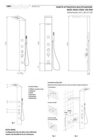 Colonna doccia multifunzione modello Rodi - Acciaio Inox Lucidato - Versione CON led