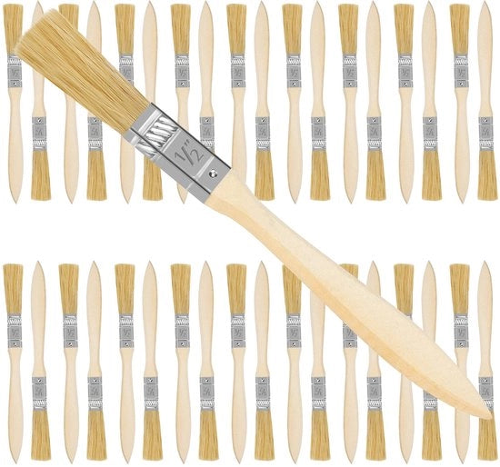 Set di pennelli a mano professionale - 36 pezzi - manici in legno - larghezza 12,7 mm - riutilizzabili - per vernici acquose - pennelli a mano