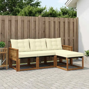 Set di divani da esterno con cuscino 4 pcs Naturale e Crema 3381874