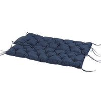 CUSCINO DA GIARDINO IN STILE CAPITONNÚ CON 6 LACCI, IN COTONE E POLIESTERE, 150X98X8 CM, BLU SCURO