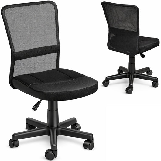 Sedia Scrivania Ufficio Cameretta Girevole Tessuto Rete Altezza Regolabile Nero