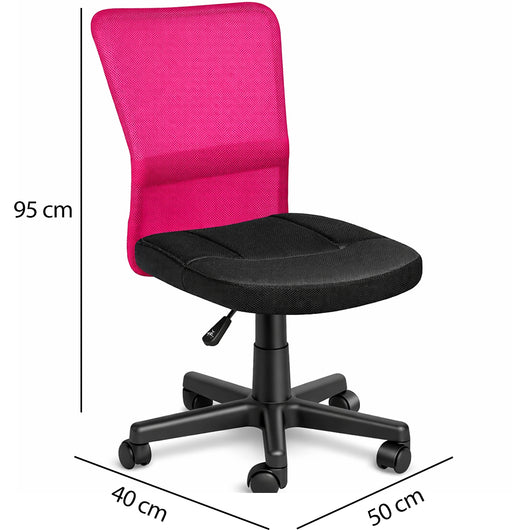 Sedia Scrivania Ufficio Cameretta Girevole Tessuto Rete Altezza Regolabile Fuxia