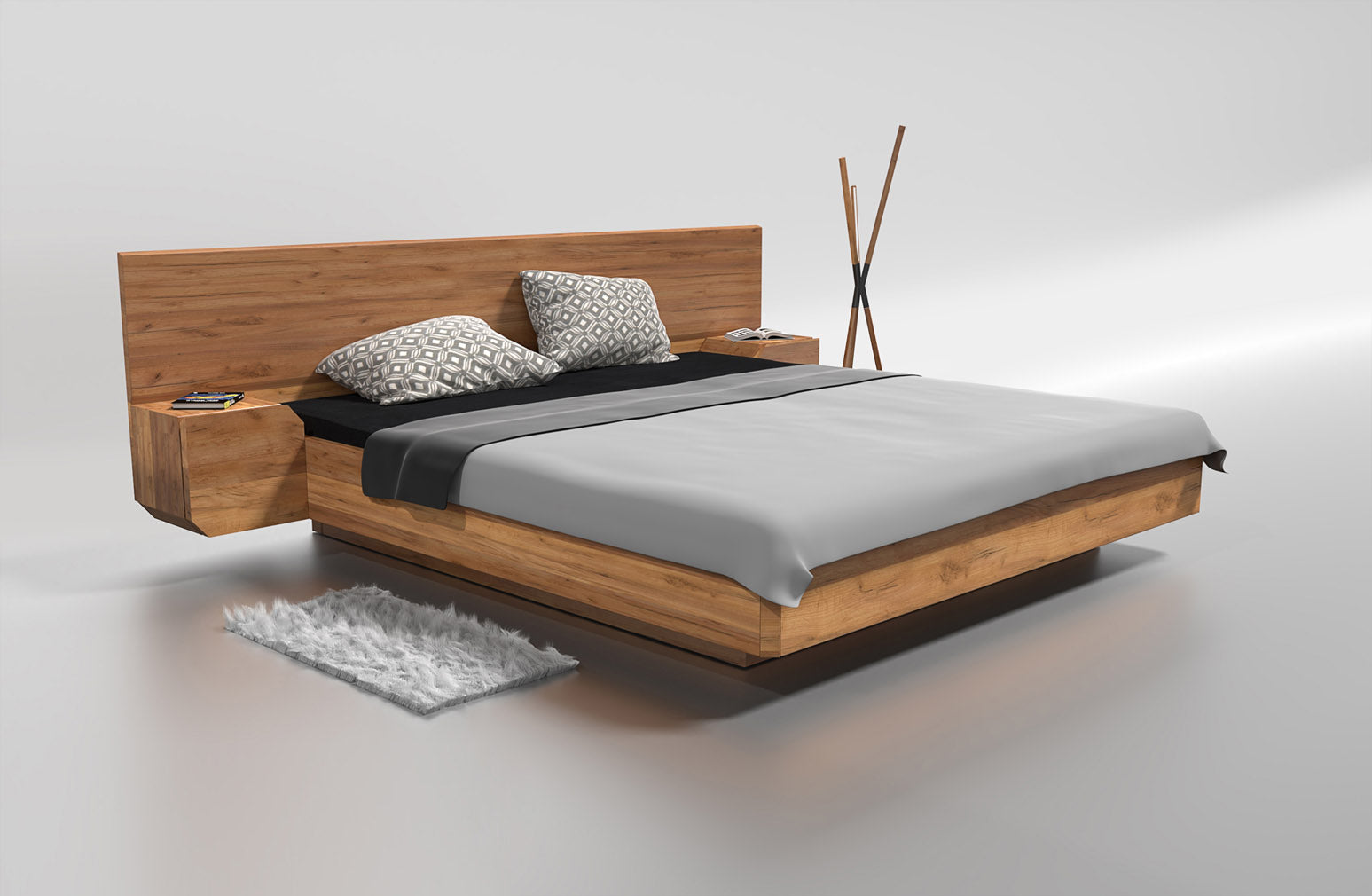 LETTO MUTOMBO 140x200 ROVERE MASSELLO NATURALE