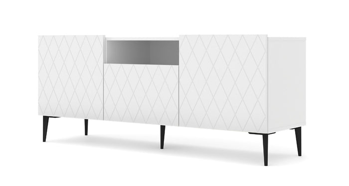 MOBILE DIUNA RTV2D1K 145 BIANCO OPACO GAMBE NERE