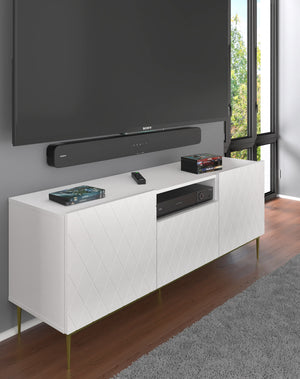 MOBILE DIUNA RTV2D1K 145 BIANCO OPACO GAMBE NERE