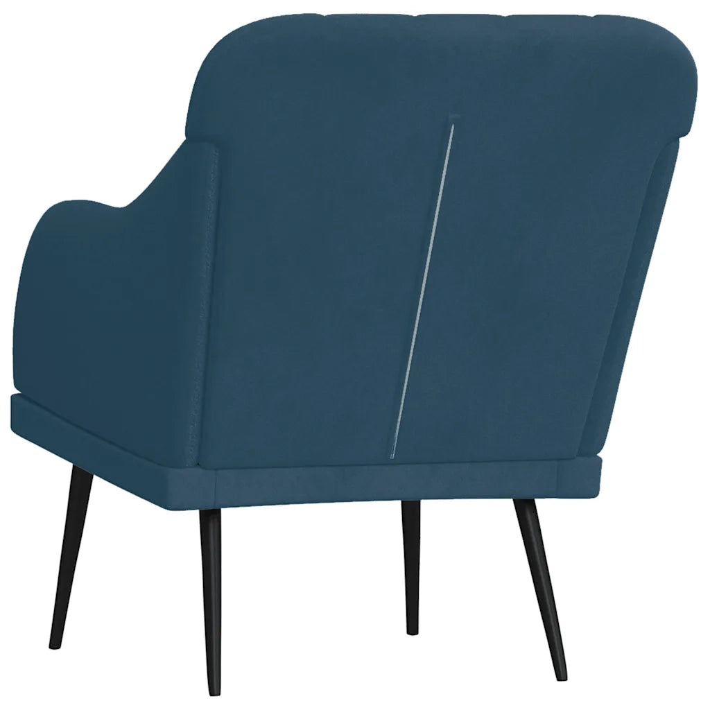 Poltrona Blu 63x76x80 cm Velluto cod mxl 14201