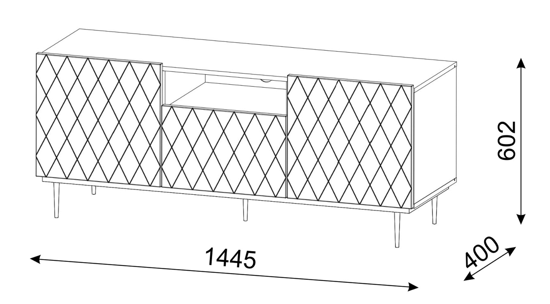 COLLEZIONE MOBILI DIUNA RTV2D1K 145 BIANCO OPACO
