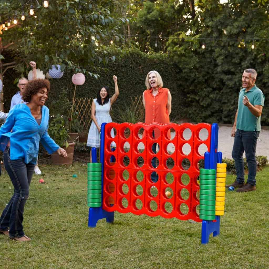 Forza 4 Gigante Mega 4 in Linea Quattro Insieme, Gioco da Tavolo Gioco di Fila per Bambini, 120 x 42 x 104 cm (Blu)