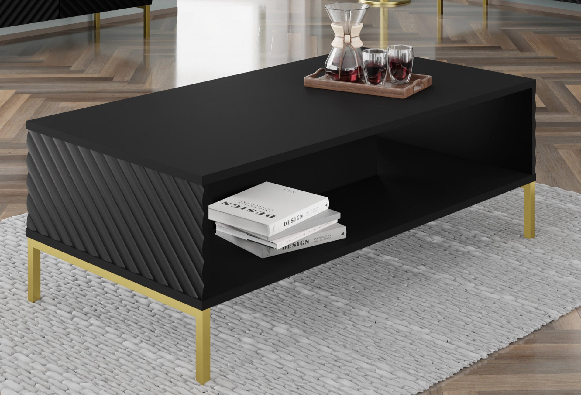 TAVOLINO DA CAFFÈ SURF NERO OPACO