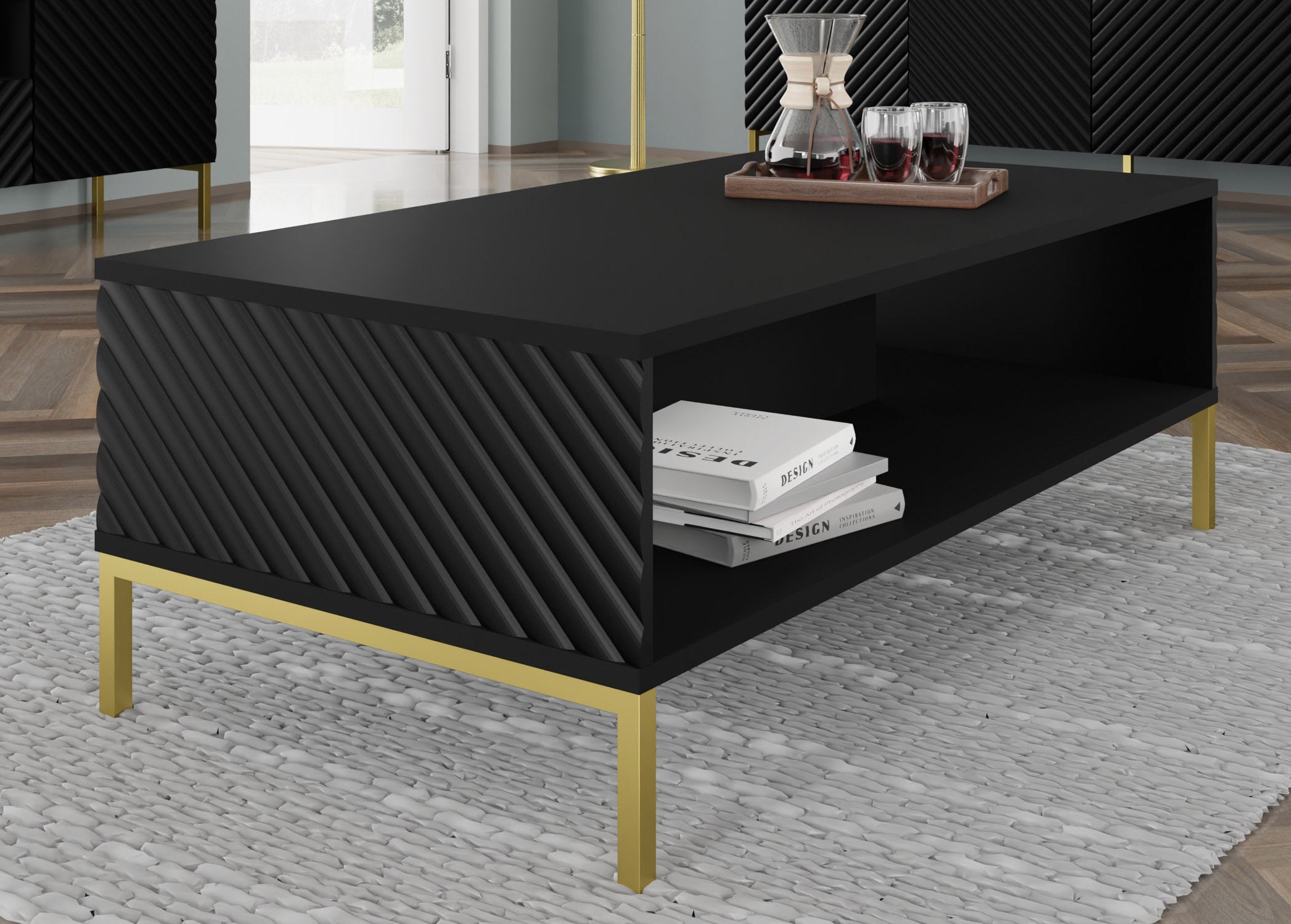 TAVOLINO DA CAFFÈ SURF NERO OPACO