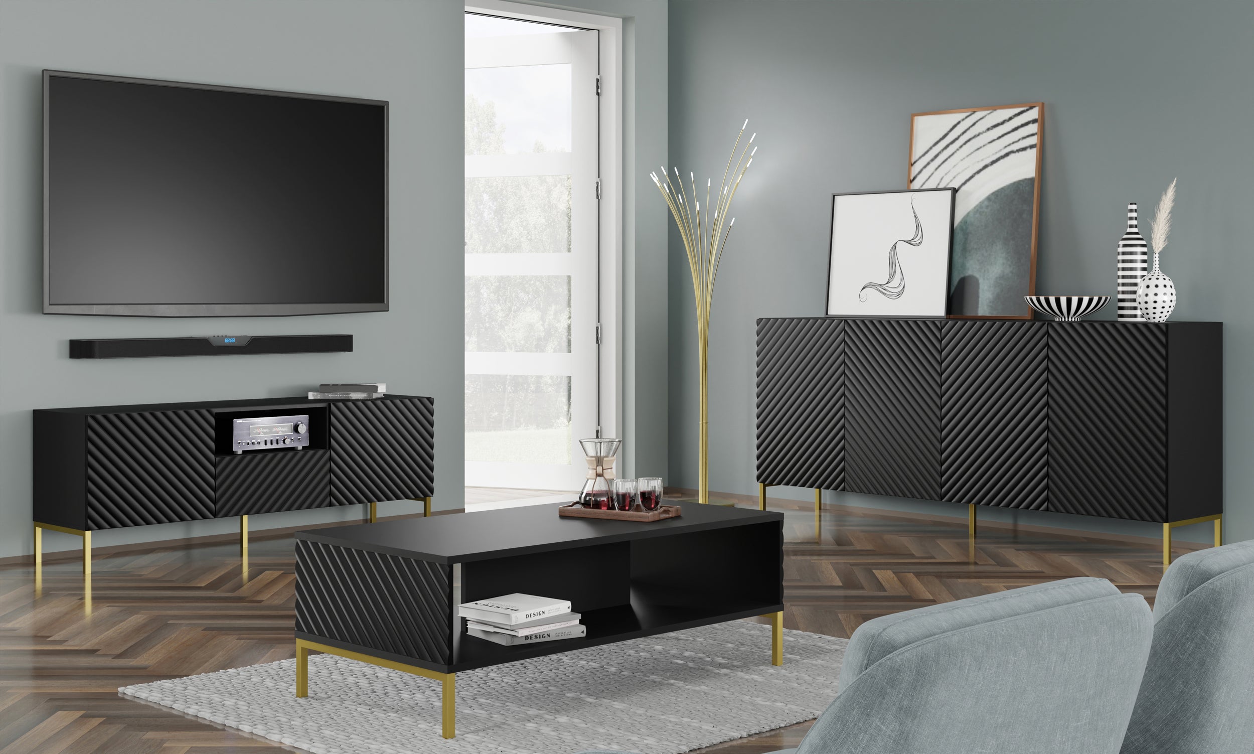 TAVOLINO DA CAFFÈ SURF NERO OPACO