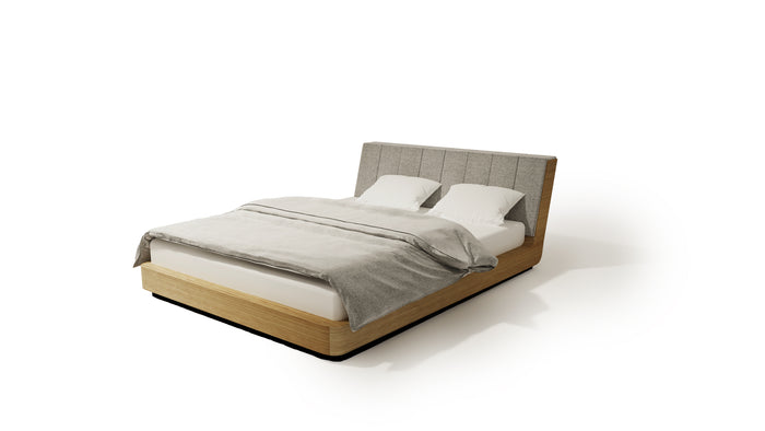 LETTO IMBOTTITO MASSELLO 200x200 SOLIK ROVERE NATURALE
