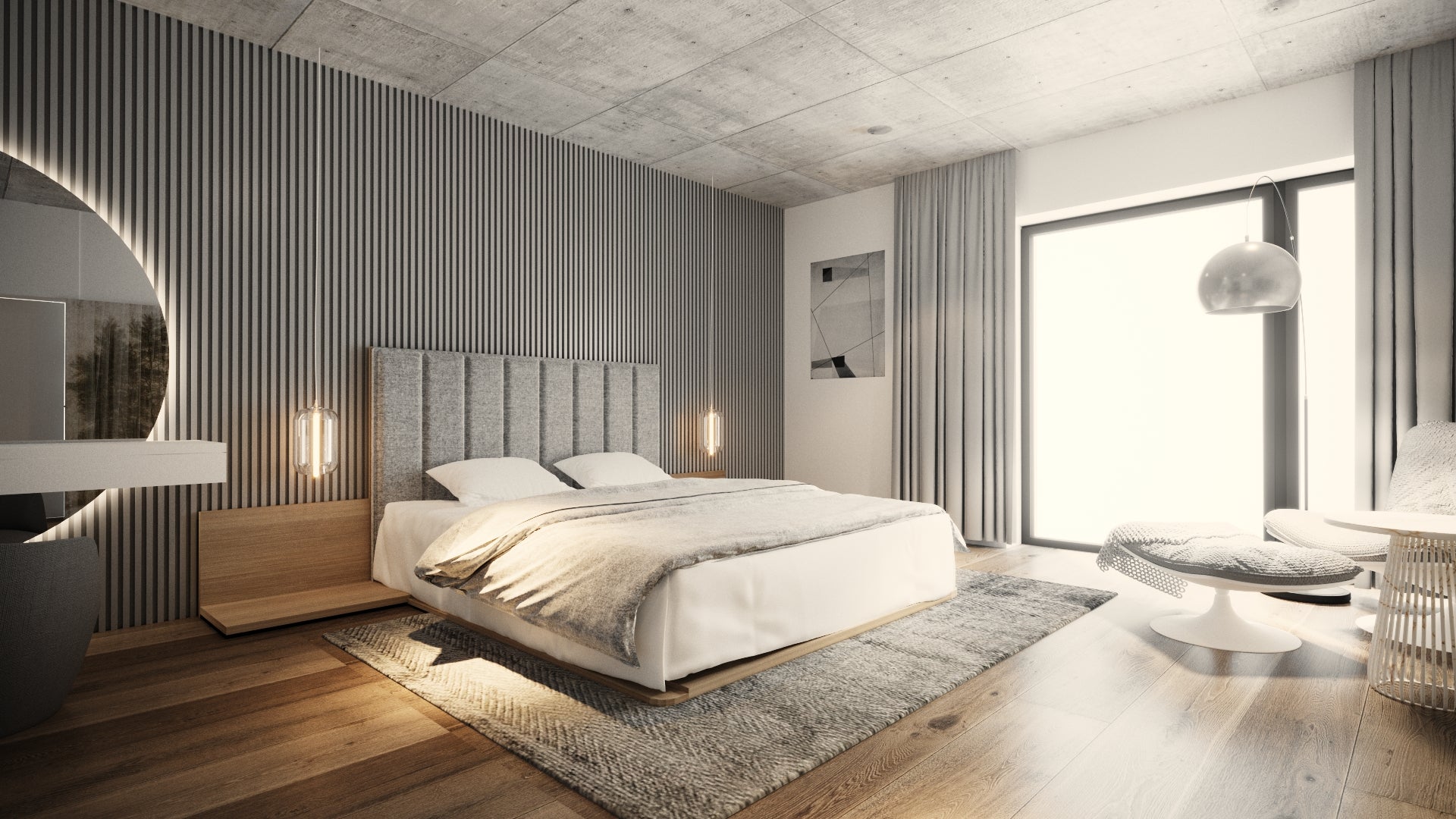 LETTO IMBOTTITO KREON 120x200 SOLIK ROVERE NATURALE