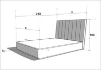 LETTO IMBOTTITO UNIKO TWO 200x200 SOLIK ROVERE NATURALE