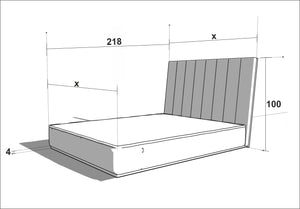 LETTO IMBOTTITO UNIKO TWO 200x200 SOLIK ROVERE NATURALE